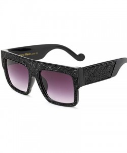 Rimless Fashion Reinestone Sunglasses Women Brand Designer Vintage Men Crystal 997254Y - Gloss Black - C1184XUHY7Y $30.19
