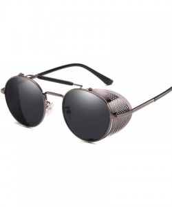 Aviator Vintage Steampunk Sunglasses Men Women Alloy Metal Frame Black Black - Black Red - C318XGDK604 $8.54