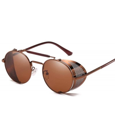 Aviator Vintage Steampunk Sunglasses Men Women Alloy Metal Frame Black Black - Black Red - C318XGDK604 $8.54