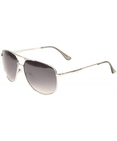 Aviator Straight Bridge Top Bar Round Aviator Sunglasses - Grey - CB197R7AUGA $15.25