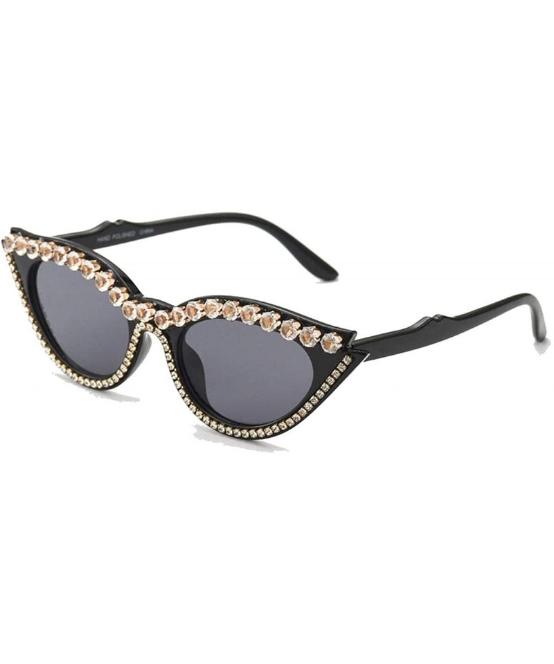 Fashion Cat Eye Sunglasses Women Vintage Luxury Rhinestone Small Sun ...