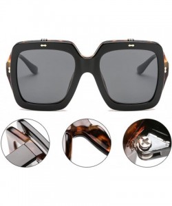 Oversized Oversized Square Flip Up Sun Glasses Vintage Retro Double Lens Style Shades 2018 (B) - B - CC18COCEC67 $17.12