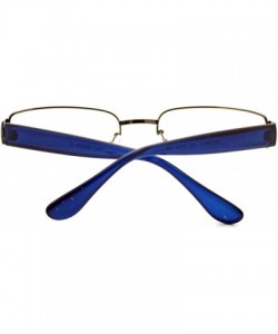 Rectangular Clear Lens Glasses With Bifocal Reading Lens Half Rim Rectangular - Gunmetal Blue - CQ12FCLAYDP $9.30