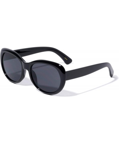 Cat Eye Retro Cat Eye Round Sunglasses - Black - C6196ZHUK74 $26.58