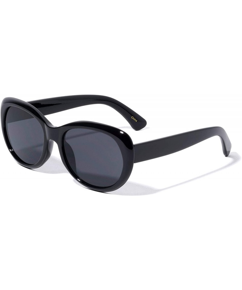 Cat Eye Retro Cat Eye Round Sunglasses - Black - C6196ZHUK74 $15.04