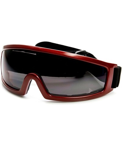 Shield Multi-Purpose Adjustable Strap Safety Shield Lens Sports Goggles (Red) - CF12JK5QE39 $31.03