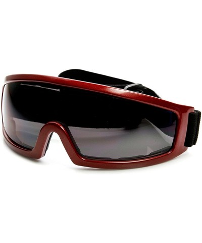 Shield Multi-Purpose Adjustable Strap Safety Shield Lens Sports Goggles (Red) - CF12JK5QE39 $11.86