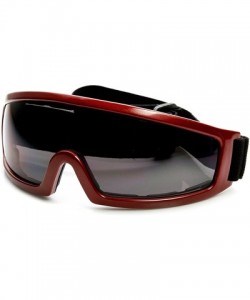 Shield Multi-Purpose Adjustable Strap Safety Shield Lens Sports Goggles (Red) - CF12JK5QE39 $11.86