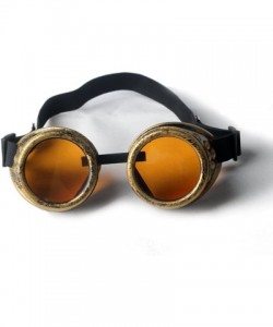 Goggle Steampunk Goggles Retro Rave Vintage Glasses for Cosplay Halloween - Frame+orange Lenses - C918HZS4QWO $12.05