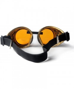 Goggle Steampunk Goggles Retro Rave Vintage Glasses for Cosplay Halloween - Frame+orange Lenses - C918HZS4QWO $12.05