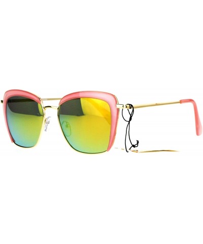 Square Womens Sunglasses Vintage Retro Fashion Shades Square Frame - Pink - CP189XIUG0D $11.04