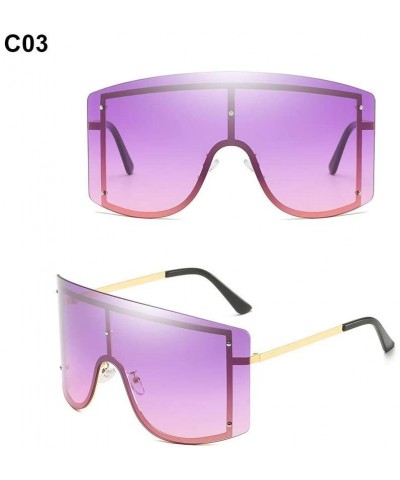 Oversized Personalized Oversized Sunscreen Sunglasses Protection - Purple - CJ196R2RY9L $20.41