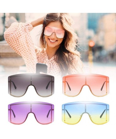 Oversized Personalized Oversized Sunscreen Sunglasses Protection - Purple - CJ196R2RY9L $18.44