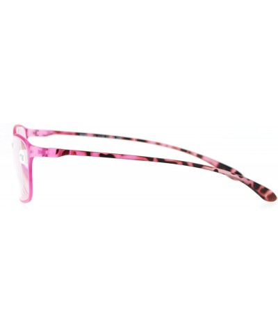 Rectangular Womens +1.0 Modern Rectangular Plastic Reading Glasses - Pink - CV12O6NW198 $9.50
