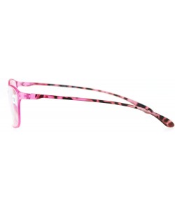 Rectangular Womens +1.0 Modern Rectangular Plastic Reading Glasses - Pink - CV12O6NW198 $9.50