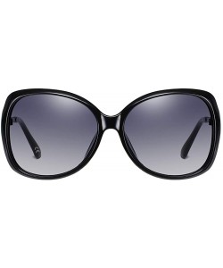 Goggle Luxury Women Polarized Sunglasses Retro Eyewear Oversized Goggles Eyeglasses - Black Frame Grey Lens - C6196IKU08U $11.78