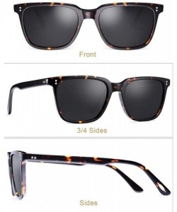 Wayfarer Classic Square Polarized Mens Sunglasses UV400 Protection Hand-Crafted Acetate Frame CA5354L - CW18KM3WRXS $26.68