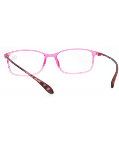 Rectangular Womens +1.0 Modern Rectangular Plastic Reading Glasses - Pink - CV12O6NW198 $9.50