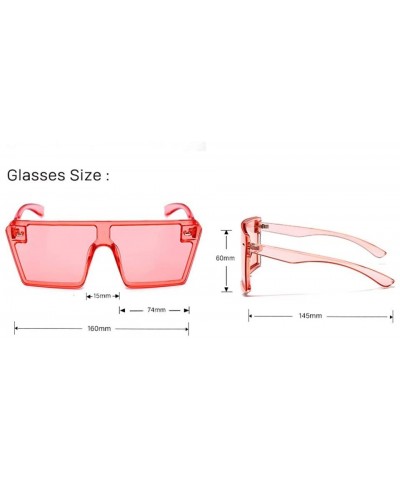 Sport Personalized Square Large Frame Sunglasses Candy Color Regular Glasses - 1 - CJ190KX30G2 $28.74