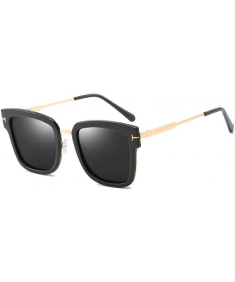 Square One-Piece Big Frame Sunglasses Men and Women Color Square Beach Vacation Sunglasses - 4 - CV1906DEKXI $39.14