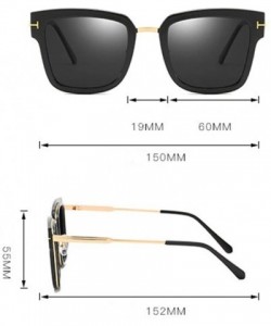 Square One-Piece Big Frame Sunglasses Men and Women Color Square Beach Vacation Sunglasses - 4 - CV1906DEKXI $39.14