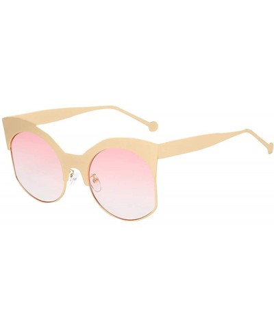 Round Womens Irregular Round Shape Rapper Sunglasses Vintage Retro Large Frame Fashion Eyewear Unisex - B - CV18TLXZ49T $9.77