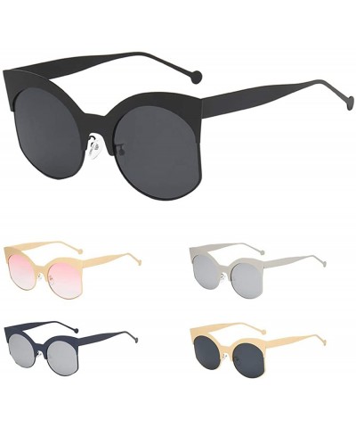 Round Womens Irregular Round Shape Rapper Sunglasses Vintage Retro Large Frame Fashion Eyewear Unisex - B - CV18TLXZ49T $16.81