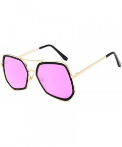 Aviator 2019 New Fashion Luxury Metal Polygon Sunglasses Women Brand Designer Mirror C1 - C7 - CR18YZW38G7 $11.24