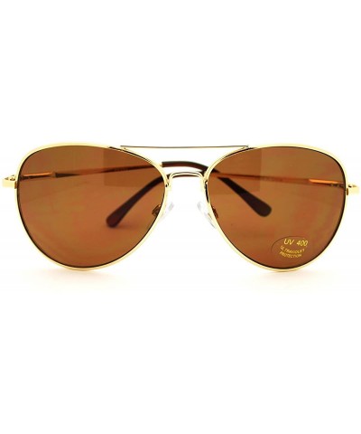 Aviator Classic Aviator Sunglasses Unisex Double Bridge Spring Hinge Frame - Gold - C811EZH6OSX $8.47