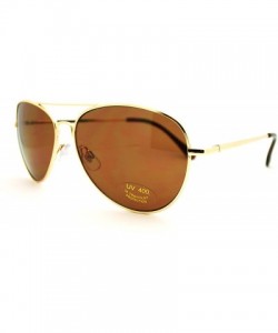 Aviator Classic Aviator Sunglasses Unisex Double Bridge Spring Hinge Frame - Gold - C811EZH6OSX $8.47