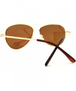 Aviator Classic Aviator Sunglasses Unisex Double Bridge Spring Hinge Frame - Gold - C811EZH6OSX $8.47