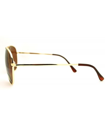 Aviator Classic Aviator Sunglasses Unisex Double Bridge Spring Hinge Frame - Gold - C811EZH6OSX $8.47