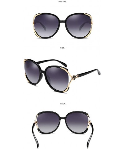 Oversized Women's Fashion Polarized Sunglasses UV 400 Lens Protection - Black - CF18RIIRS73 $21.31