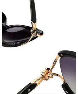 Oversized Women's Fashion Polarized Sunglasses UV 400 Lens Protection - Black - CF18RIIRS73 $21.31