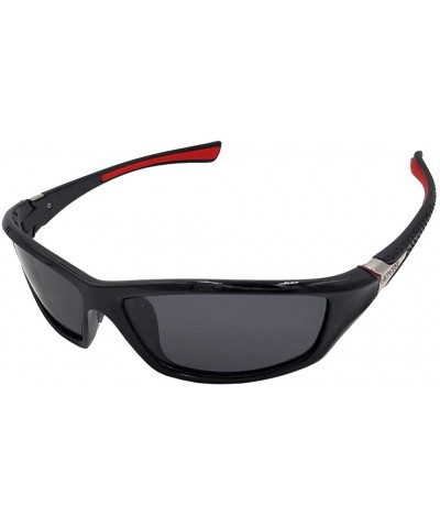 Sport Polarized Sunglasses Outdoor Motorcycle Baseball - Black - CG19222I399 $20.66