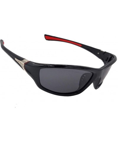 Sport Polarized Sunglasses Outdoor Motorcycle Baseball - Black - CG19222I399 $20.66