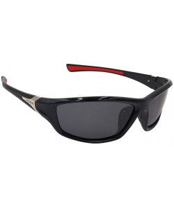 Sport Polarized Sunglasses Outdoor Motorcycle Baseball - Black - CG19222I399 $12.24