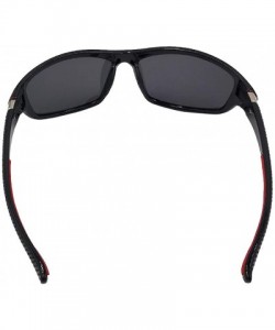 Sport Polarized Sunglasses Outdoor Motorcycle Baseball - Black - CG19222I399 $20.66