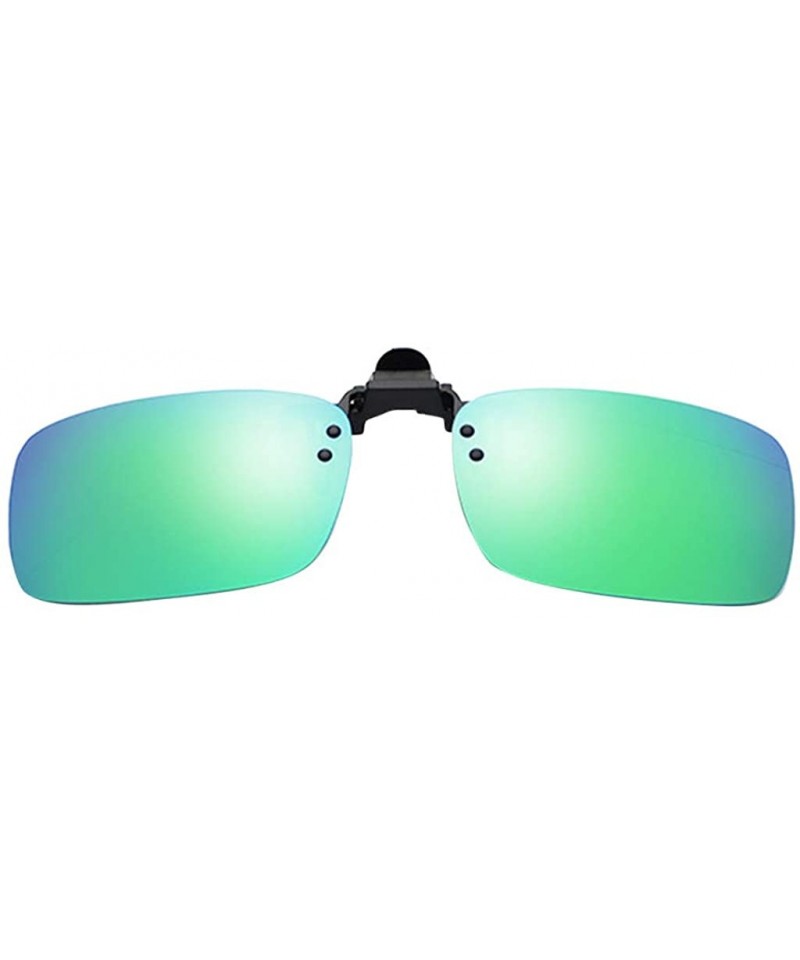 Rimless Polarized Clip-on Sunglasses Anti-Glare Driving Glasses for Prescription Glasses Fashion Sun Glasses - Mint Green - C...