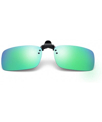 Rimless Polarized Clip-on Sunglasses Anti-Glare Driving Glasses for Prescription Glasses Fashion Sun Glasses - Mint Green - C...