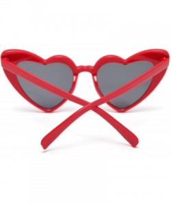 Cat Eye Retro Heart Shaped Sunglasses Women Vintage Thick Frame Cat Eye Glass Multiple Choice - Red - C818U70SXKT $8.00