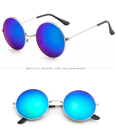 Goggle Women Vintage Glasses Unisex Fashion Circle Frame Sunglasses Eyewear - E - CR18OZL0S3O $6.95