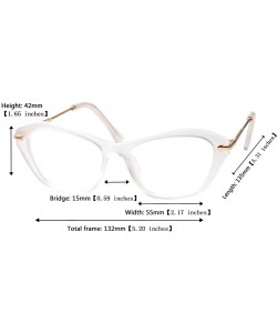 Cat Eye Womens Quality Fashion Alloy Arms Cateye Customized Reading Glasses - Transparent - CJ12MI6G3N3 $13.82