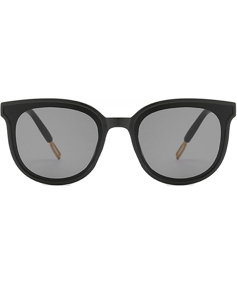 Oval Polarized Sunglasses Fashion Glasses Protection - Black Gray - C018TQY8XY9 $16.79