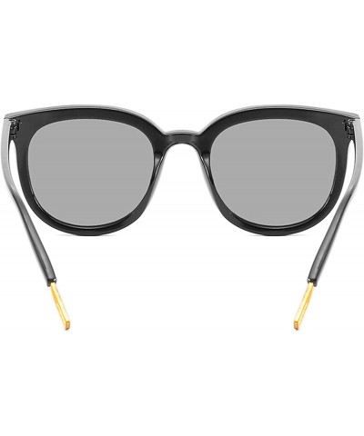 Oval Polarized Sunglasses Fashion Glasses Protection - Black Gray - C018TQY8XY9 $16.79