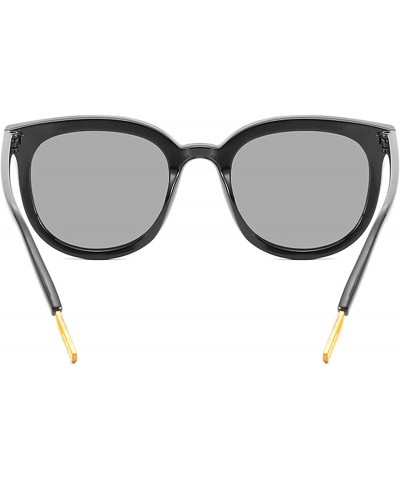 Oval Polarized Sunglasses Fashion Glasses Protection - Black Gray - C018TQY8XY9 $16.79