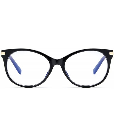 Round Blue Light Blocking Glasses for Women Man- Retro Round Cateye Anti Eyestrain Computer Game Glasses - CA18WQGXIZD $15.77