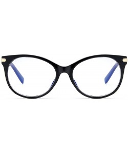 Round Blue Light Blocking Glasses for Women Man- Retro Round Cateye Anti Eyestrain Computer Game Glasses - CA18WQGXIZD $15.77