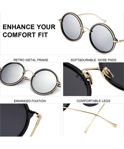 Round Oversized Round Sunglasses Women and Men Polarized Lens for Shopping/Driving/Hiking - CL18OMAQSDU $13.69