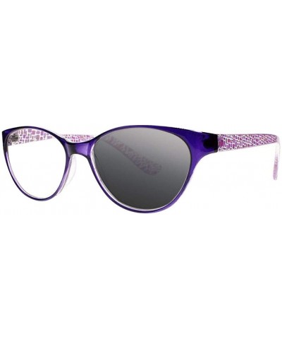 Oversized Women Oversized Cat Eye Transition Photochromic Bifocal Reading Glasses Sunglasses - Purple - CC18IE8GMCN $20.28